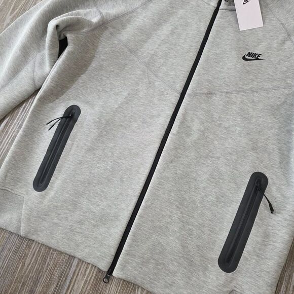 Nike Tech Fleece Windrunner Hooded Jacket Men's XL Heather Grey Black Pockets LE - Picture 5 of 16